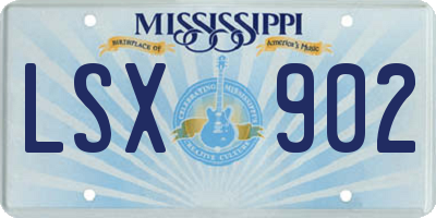 MS license plate LSX902