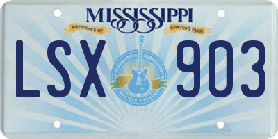 MS license plate LSX903