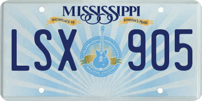 MS license plate LSX905