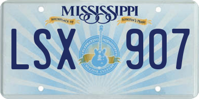 MS license plate LSX907