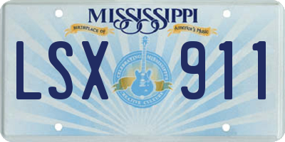 MS license plate LSX911