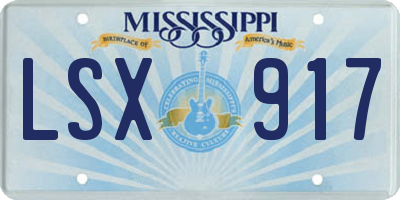 MS license plate LSX917