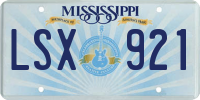 MS license plate LSX921