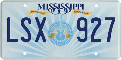MS license plate LSX927