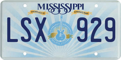 MS license plate LSX929