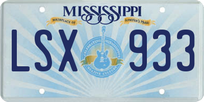 MS license plate LSX933