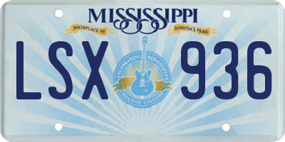 MS license plate LSX936