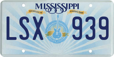MS license plate LSX939