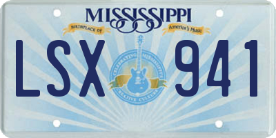 MS license plate LSX941
