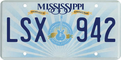MS license plate LSX942