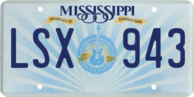 MS license plate LSX943