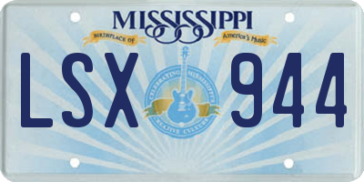 MS license plate LSX944