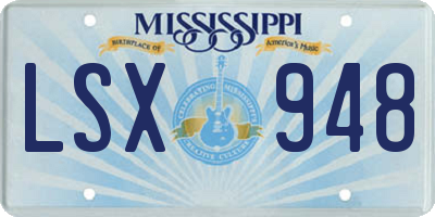 MS license plate LSX948