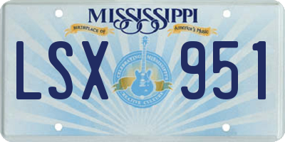 MS license plate LSX951