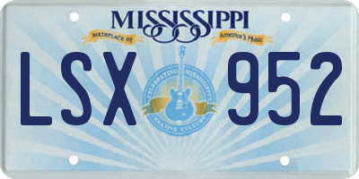 MS license plate LSX952