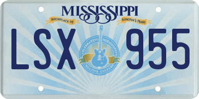 MS license plate LSX955