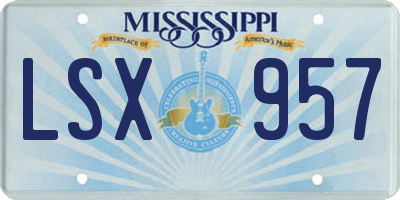 MS license plate LSX957
