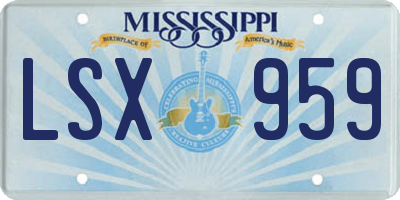 MS license plate LSX959