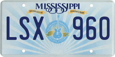 MS license plate LSX960