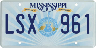 MS license plate LSX961