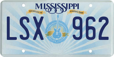MS license plate LSX962