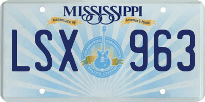 MS license plate LSX963