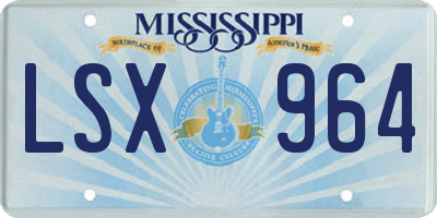 MS license plate LSX964