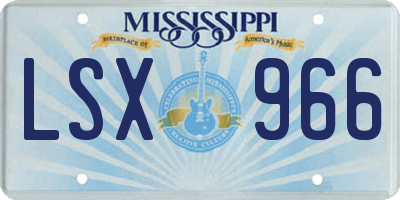 MS license plate LSX966