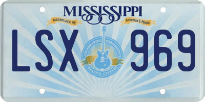 MS license plate LSX969