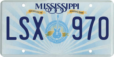 MS license plate LSX970