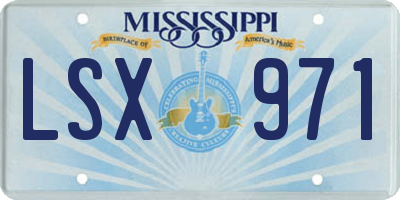 MS license plate LSX971