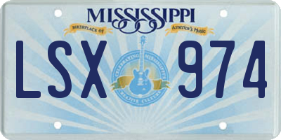 MS license plate LSX974