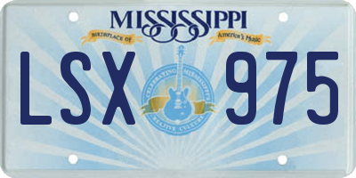 MS license plate LSX975