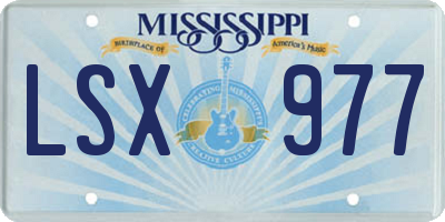 MS license plate LSX977