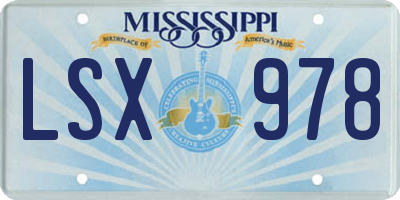MS license plate LSX978