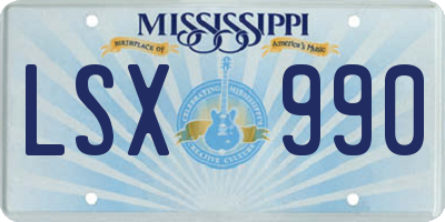 MS license plate LSX990