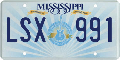 MS license plate LSX991