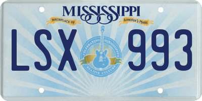 MS license plate LSX993