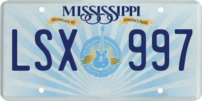 MS license plate LSX997
