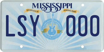 MS license plate LSY000