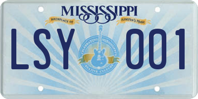 MS license plate LSY001