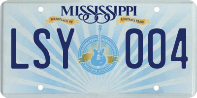 MS license plate LSY004