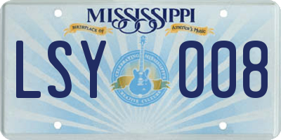 MS license plate LSY008