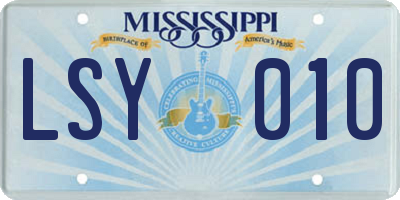 MS license plate LSY010