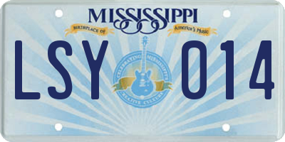 MS license plate LSY014