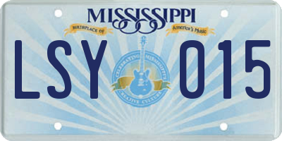 MS license plate LSY015
