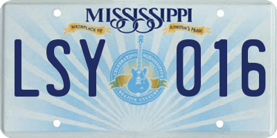 MS license plate LSY016