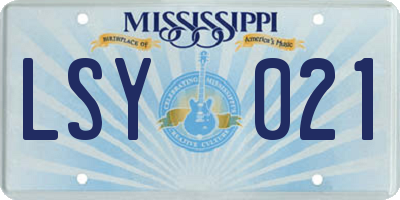 MS license plate LSY021