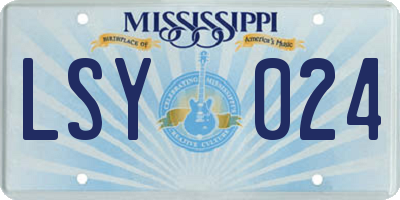MS license plate LSY024