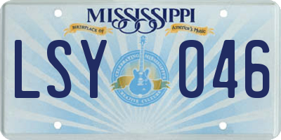 MS license plate LSY046